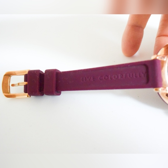 ?*Kate Spade* Park Row Watch- Fuschia/Purple - Silicone Band, 33mm. RARE COLOR!